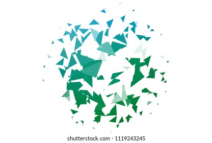 Light Blue, Green vector abstract colorful background, which consist of triangles. Pattern with colored triangles on white background.