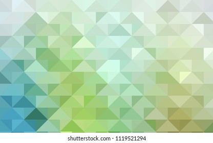 Light Blue, Green vector abstract polygonal pattern. A vague abstract illustration with gradient. The best triangular design for your business.