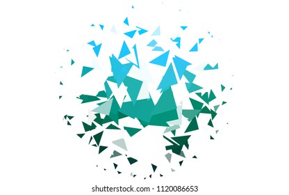 Light Blue, Green vector abstract colorful background, which consist of triangles. Pattern with colored triangles on white background.