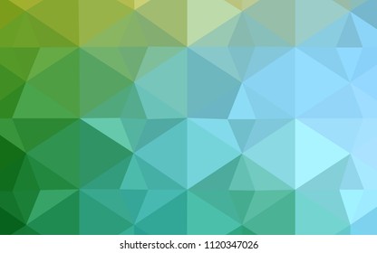 Light Blue, Green vector abstract polygonal background. Colorful illustration in polygonal style with gradient. The best triangular design for your business.