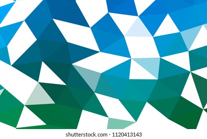 Light Blue, Green vector abstract mosaic. Creative geometric illustration in Origami style with gradient. The polygonal design can be used for your web site.