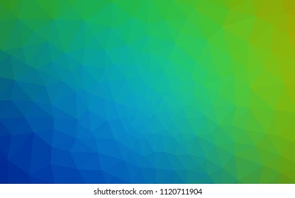 Light Blue, Green vector abstract mosaic background. Colorful illustration in polygonal style with gradient. Triangular pattern for your design.