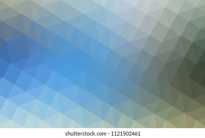 Light Blue, Green vector abstract mosaic backdrop. Creative geometric illustration in Origami style with gradient. Triangular pattern for your design.