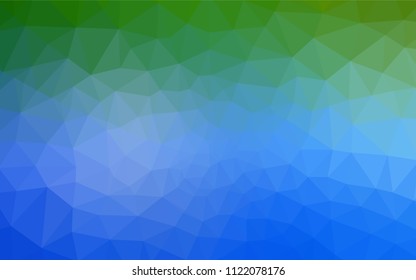 Light Blue, Green vector abstract polygonal pattern. Shining colorful illustration with triangles. Triangular pattern for your design.