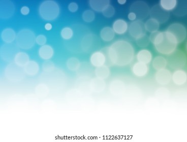 Light Blue, Green vector abstract bokeh pattern. Creative illustration in halftone style with gradient. A completely new template for your design.