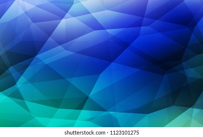 Light Blue, Green vector abstract mosaic pattern. Shining polygonal illustration, which consist of triangles. Template for cell phone's backgrounds.