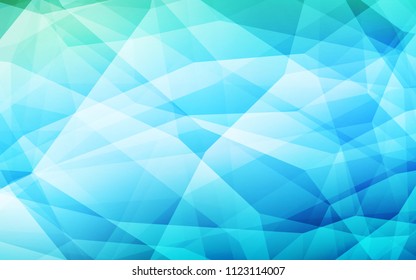 Light Blue, Green vector abstract mosaic backdrop. Shining polygonal illustration, which consist of triangles. Textured pattern for your backgrounds.