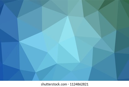 Light Blue, Green vector abstract polygonal background. Shining polygonal illustration, which consist of triangles. Template for cell phone's backgrounds.