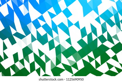 Light Blue, Green vector abstract mosaic background. Triangular geometric sample with gradient.  The completely new template can be used for your brand book.