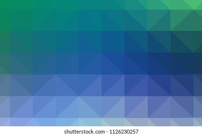 Light Blue, Green vector abstract mosaic backdrop. Triangular geometric sample with gradient.  New template for your brand book.