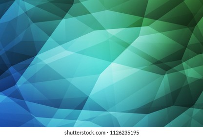 Light Blue, Green vector abstract mosaic pattern. A sample with polygonal shapes. Polygonal design for your web site.