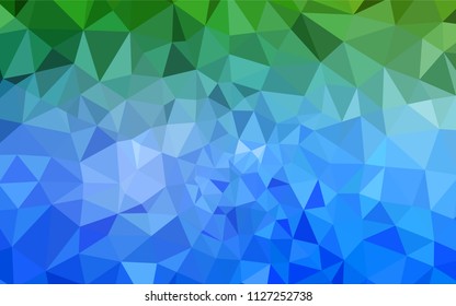 Light Blue, Green vector abstract polygonal template. Colorful illustration in abstract style with triangles. Completely new template for your banner.