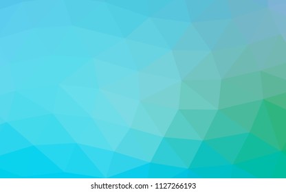 Light Blue, Green vector abstract mosaic abstract mosaic. Shining illustration, which consist of triangles. A completely new template for your business design.