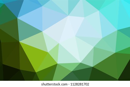 Light Blue, Green vector abstract polygonal pattern. Shining colorful illustration with triangles. Completely new template for your banner.