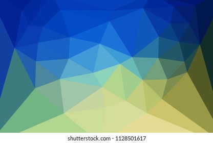 Light Blue, Green vector abstract polygonal pattern with a heart in a centre. Colorful abstract illustration with triangles. Completely new template for your banner.