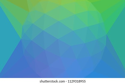 Light Blue, Green vector abstract polygonal pattern with a gem in a centre. A sample with polygonal shapes. Triangular pattern for your design.