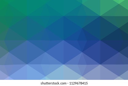 Light Blue, Green vector abstract mosaic backdrop. Geometric illustration in Origami style with gradient.  The template for cell phone's backgrounds.