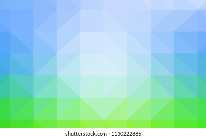 Light Blue, Green vector abstract mosaic backdrop. Colorful abstract illustration with triangles. A completely new design for your leaflet.