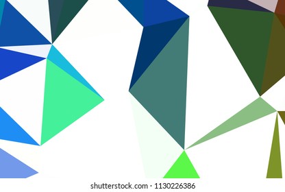 Light Blue, Green vector abstract polygonal template. Colorful abstract illustration with triangles. Brand new design for your business.