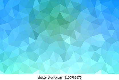 Light Blue, Green vector abstract mosaic background. Shining polygonal illustration, which consist of triangles. Completely new template for your banner.