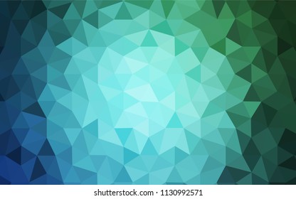 Light Blue, Green vector abstract polygonal background. Shining polygonal illustration, which consist of triangles. Brand new design for your business.