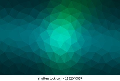 Light Blue, Green vector abstract mosaic backdrop. Triangular geometric sample with gradient.  Brand new style for your business design.