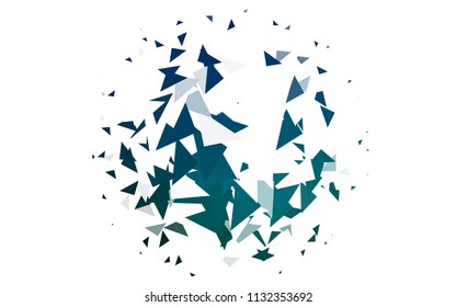 Light Blue, Green vector abstract colorful background, which consist of triangles. Pattern with colored triangles on white background.