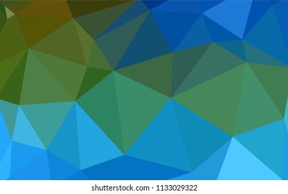 Light Blue, Green vector abstract mosaic backdrop. Creative illustration in halftone style with triangles. Triangular pattern for your design.