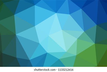 Light Blue, Green vector abstract polygonal pattern. Triangular geometric sample with gradient.  Textured pattern for your backgrounds.