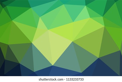 Light Blue, Green vector abstract polygonal template. Geometric illustration in Origami style with gradient.  Textured pattern for your backgrounds.