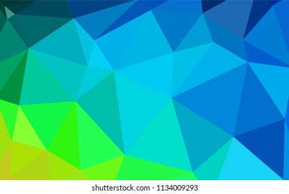 Light Blue, Green vector abstract mosaic backdrop. Creative illustration in halftone style with triangles. Completely new template for your banner.