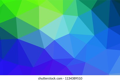 Light Blue, Green vector abstract polygonal pattern. Elegant bright polygonal illustration with gradient. Pattern for a brand book's backdrop.