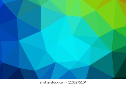 Light Blue, Green vector abstract polygonal template. Polygonal abstract illustration with gradient. Triangular pattern for your design.
