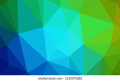 Light Blue, Green vector abstract polygonal pattern. Polygonal abstract illustration with gradient. A completely new design for your leaflet.