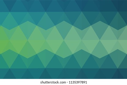 Light Blue, Green vector abstract mosaic background. Triangular geometric sample with gradient.  A new texture for your web site.