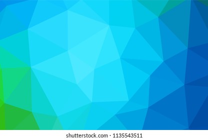Light Blue, Green vector abstract polygonal pattern. Shining colorful illustration with triangles. Triangular pattern for your design.