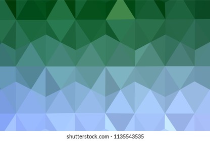 Light Blue, Green vector abstract mosaic backdrop. Triangular geometric sample with gradient.  Textured pattern for your backgrounds.