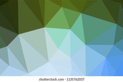 Light Blue, Green vector abstract polygonal pattern. Shining colorful illustration with triangles. Best triangular design for your business.