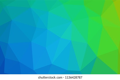 Light Blue, Green vector abstract mosaic pattern. Geometric illustration in Origami style with gradient.  A new texture for your design.