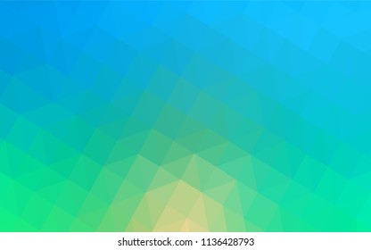 Light Blue, Green vector abstract polygonal pattern. Polygonal abstract illustration with gradient. Best triangular design for your business.