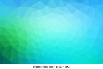 Light Blue, Green vector abstract polygonal pattern. Creative illustration in halftone style with triangles. Completely new template for your banner.