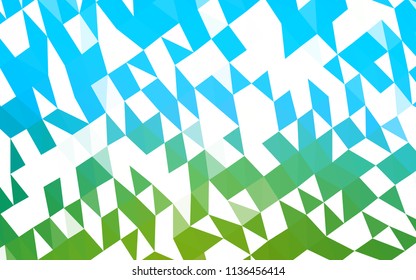 Light Blue, Green vector abstract mosaic pattern. Creative illustration in halftone style with gradient. Brand new style for your business design.