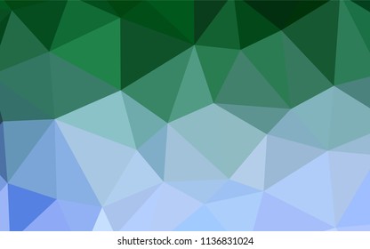 Light Blue, Green vector abstract polygonal background. Creative illustration in halftone style with triangles. Completely new template for your banner.