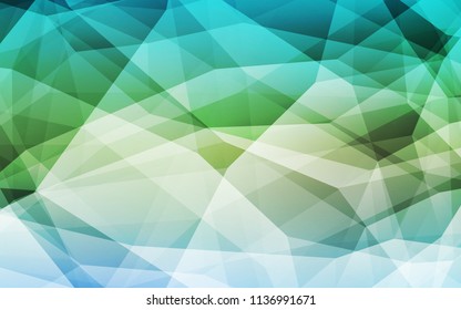 Light Blue, Green vector abstract mosaic background. Colorful illustration in polygonal style with gradient. Best triangular design for your business.