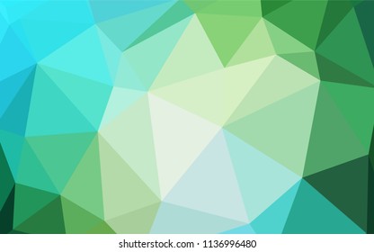 Light Blue, Green vector abstract polygonal pattern. Triangular geometric sample with gradient.  Best triangular design for your business.