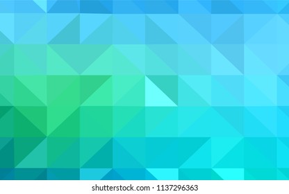 Light Blue, Green vector abstract mosaic background. Shining colorful illustration with triangles. A completely new design for your leaflet.