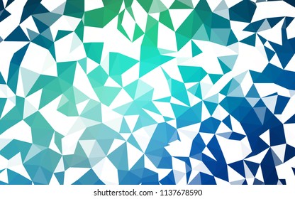 Light Blue, Green vector abstract polygonal template. Glitter abstract illustration with an elegant triangles. Template for cell phone's backgrounds.