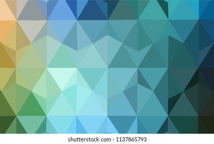 Light Blue, Green vector abstract polygonal background. Glitter abstract illustration with an elegant triangles. Best triangular design for your business.