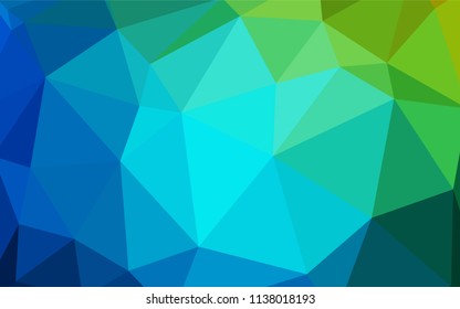 Light Blue, Green vector abstract mosaic backdrop. Polygonal abstract illustration with gradient. Brand new design for your business.