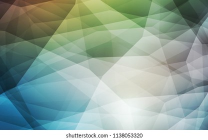 Light Blue, Green vector abstract polygonal pattern. Triangular geometric sample with gradient.  Triangular pattern for your design.